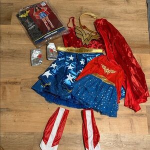 Wonder Woman mama and min Costume Set - Red, Blue, Gold